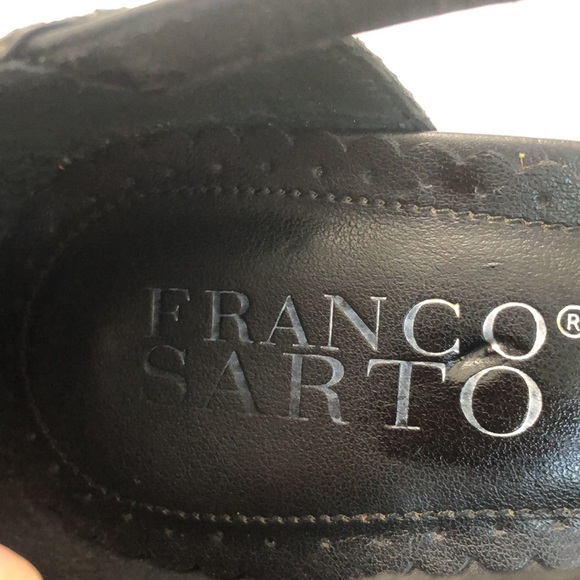 Franco Sarto Black Stacked Heel T-Strap Wide Square Toe Shoes size 8.5M - Picture 10 of 12